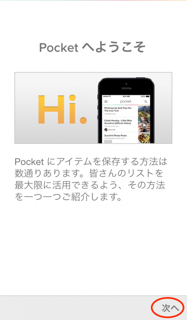 Pocket設定画面１